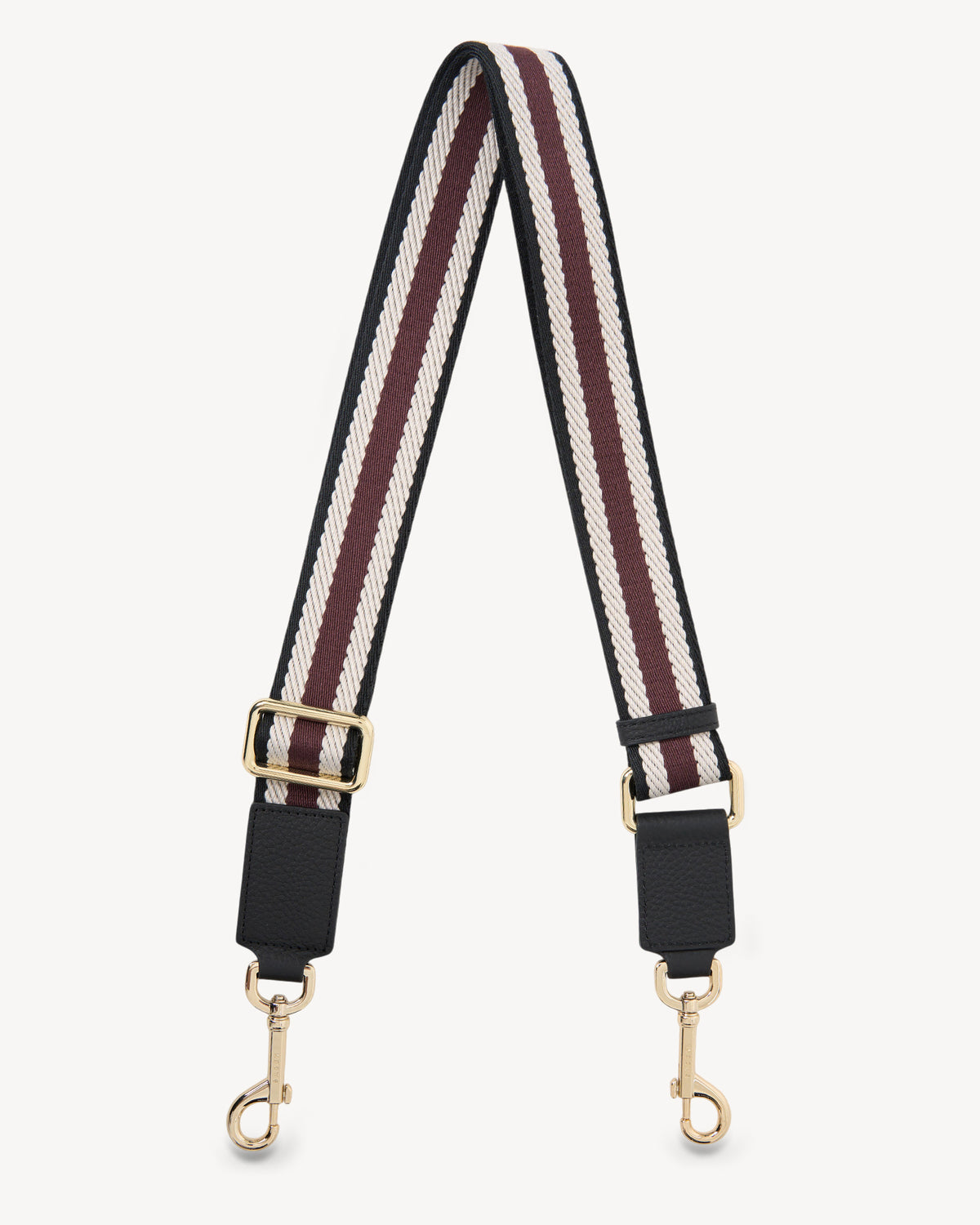 Feature Strap Webbing Black + White + Merlot