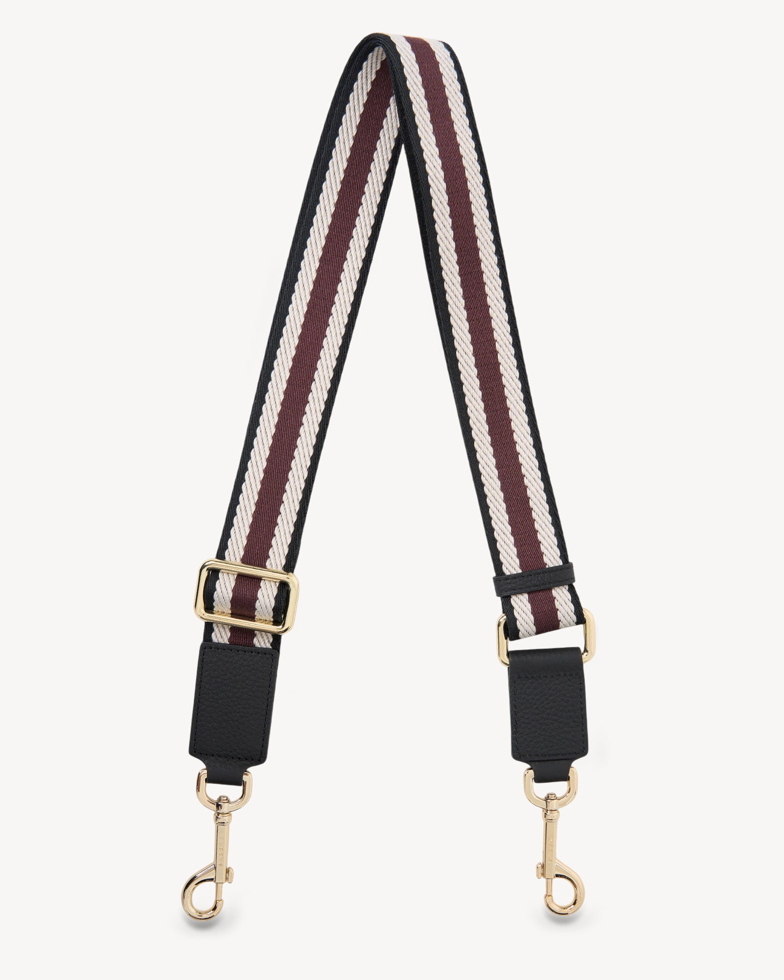 Feature Strap Webbing Black + White + Merlot