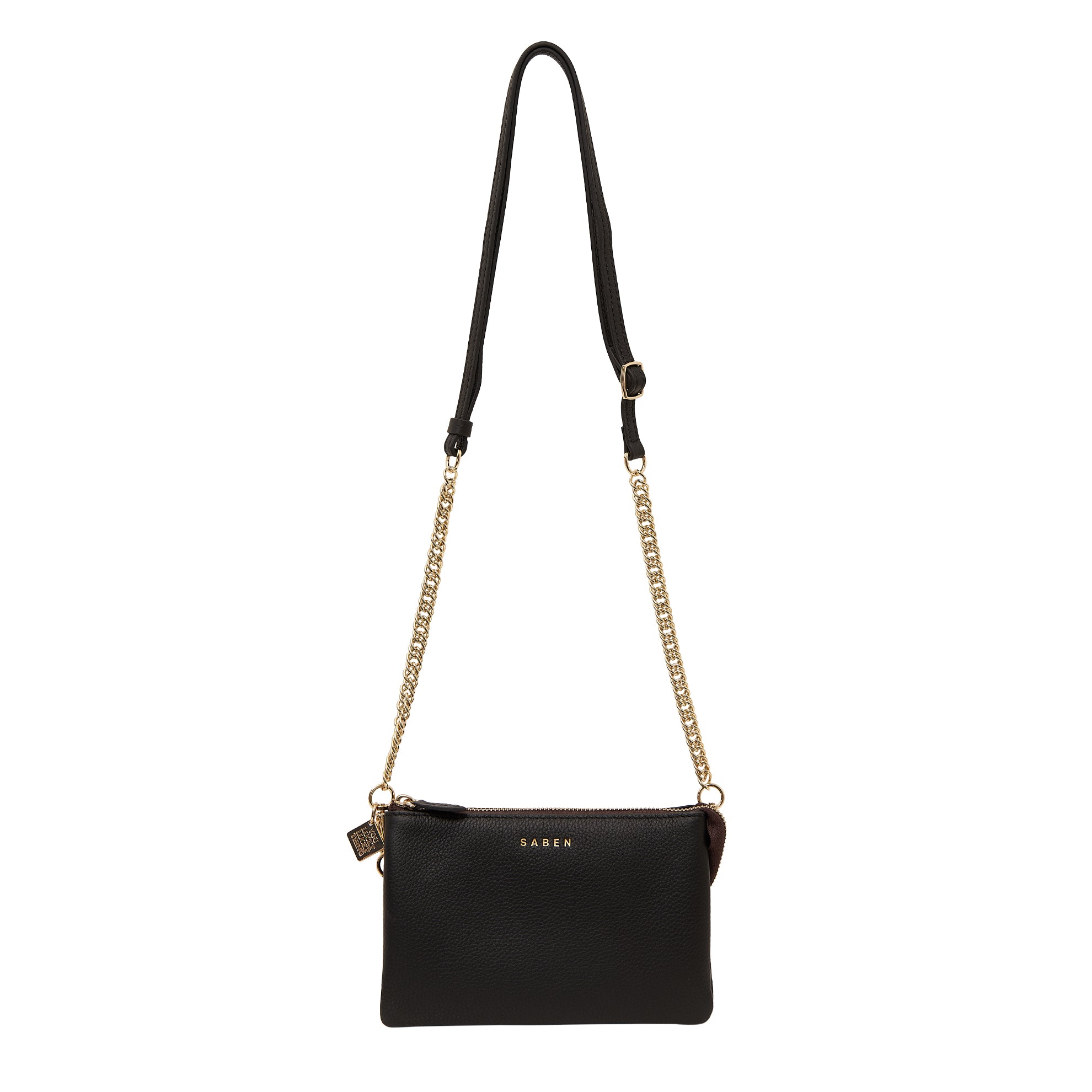 Black and hot sale gold chain bag